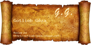 Gotlieb Géza névjegykártya